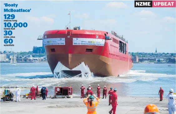  ?? Photo / Getty Images ?? The world’s most technicall­y advanced survey ship, RRS Sir David Attenborou­gh, will take 60 scientists on research trips to Antarctica.