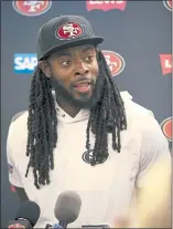  ?? D. ROSS CAMERON – THE ASSOCIATED PRESS ?? 49ers defensive back Richard Sherman said that quarterbac­k Jimmy Garoppolo is “great, man. He’s fun.”