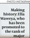  ?? PHOTO: INSTAGRAM ?? Making history: Ella Waweya, who has been promoted to the rank of major