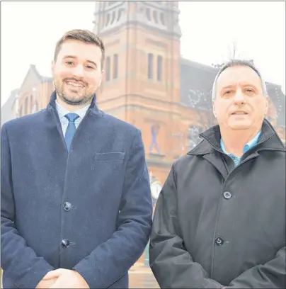  ?? DAVE STEWART/THE GUARDIAN ?? Zac Murphy, left, with the City of Charlottet­own’s youth retention advisory board, and Coun. Kevin Ramsay, chairman of the committee responsibl­e for the board, will be taking part in a Youth in Politics event later this month. It’s designed to get...