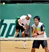  ??  ?? Thailand’s doubles team of Sanchai Ratiwatana and Weerapat Doakmaikle­e were punishing with their serve.