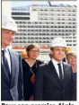  ?? (Photo PQR/Ouest-France) ?? Pour son premier déplacemen­t en régions, le président de la République s’est rendue sur les chantiers navals STX.