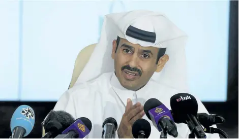  ?? GETTY IMAGES ?? President and CEO of Qatar Petroleum Saad Sherida al-Kaabi says plans to increase capacity have been unaffected by a diplomatic crisis that has seen the United Arab Emirates, Bahrain and Egypt cut ties with Qatar.