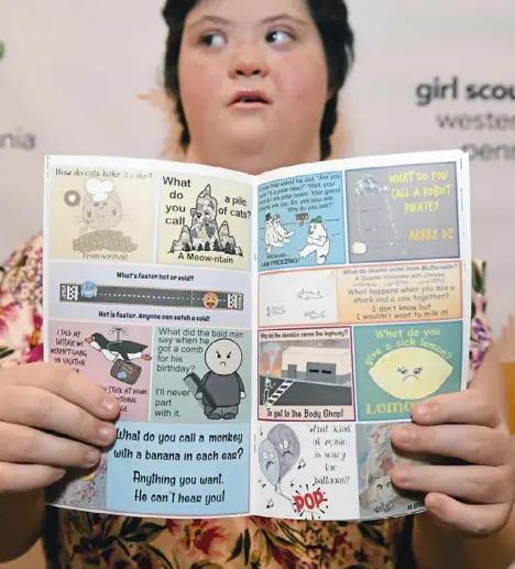  ?? Courtesy of Connie Feda ?? Girl Scout Hannah Fox created her book, “Brighten the Mood,” to help people get through medical procedures.