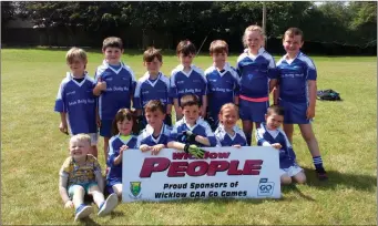  ??  ?? The Aughrim under-7s at the Coolkenno Go Games blitz last weekend. Football League NE 2 Round 10: At Pearse’s Park: Arklow Bay Hotel Division 1A Football League Relegation Final 7:45pm
Friday, July 6
At Aughrim: Wicklow Hire Division 3 Football...