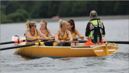  ??  ?? Sive Ladies crew, Cahircivee­n Co Kerry, in action in the All Ireland Coastal Rowing Championsh­ip over the weekend at the Lakeside Centre, Ballyshann­on, Co Donegal, hosted by Donegal Bay Rowing Club. Photo:Valerie O’Sullivan