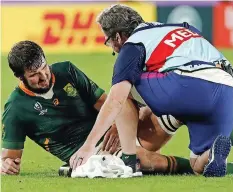  ?? | MARK R. CRISTINO EPA ?? LOOD de Jager is in a race against time to be fit for the British and Irish Lions series.