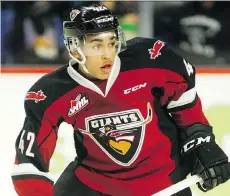  ?? CHRIS RELKE/VANCOUVER GIANTS ?? Vancouver Giants forward Justin Sourdif is already making an impact with the WHL club as a 16-year-old rookie.