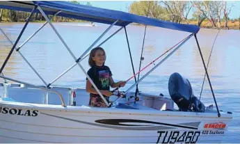  ?? Photo: Kate McCormack ?? Nine-year-old Kendall Cam enjoyed a weekend of fishing and camping with her family at Caliguel Lagoon as part of the Miles and Condamine Fishing Club weekend.