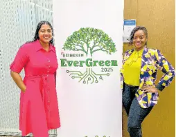  ?? CONTRIBUTE­D ?? Trade Marketing Manager Anjelica Holmes (left) joins her colleague, Strategic Business Controller Sherry Perrier (right) in Switzerlan­d as part of the 2023-2024 HEINEKEN’s Women Interactiv­e Network Programme.