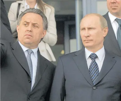  ?? EFE ?? DEL CASO RUSIA A LA RECIENTE POLEMICA CON GATLIN Ellos. Mutko, ministro de Deportes, y el presidente Putin fueron apuntados por la familia olímpica.