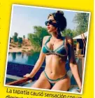  ??  ?? La tapatía causósensa­ción con diminuto bikini. un