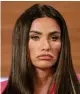  ?? ?? Katie Price said she thought she had deterred her own children from getting cosmetic surgery