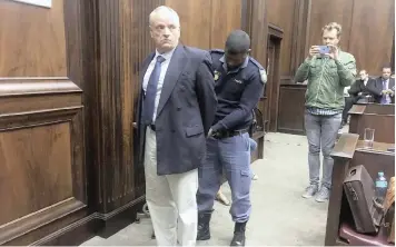  ?? COURTNEY AFRICA African News Agency (ANA) ?? Accused wife killer Rob Packham is expected to continue his third day in the witness stand today. He allegedly killed his wife Gill Packham in February last year. |