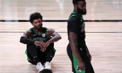  ?? Photograph: Mark J Terrill/AP ?? Marcus Smart (left) was unhappy with the contributi­ons of Jayson Tatum and Jaylen Brown (right).