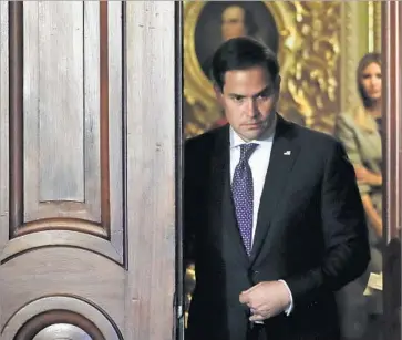  ?? Pablo Martinez Monsivais Associated Press ?? SEN. MARCO RUBIO: “We have to generate economic growth ... [while] institutin­g structural changes to Social Security and Medicare.” In other words, pare social welfare programs to offset tax cuts for the rich.