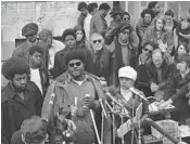  ?? CHARLES W. HARRITY/AP ?? In this Nov. 27, 1970, file photo, Elbert “Big Man” Howard, speaks at a sidewalk news conference in Washington.