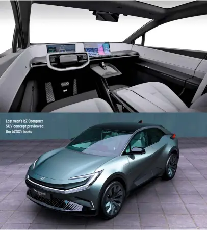  ?? ?? Last year’s bz Compact SUV concept previewed the bz3x’s looks