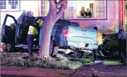  ?? KEITH GOSSE/THE TELEGRAM ?? Three vehicles are extensivel­y damaged following a frightenin­g collision on Forbes Street Sunday night.