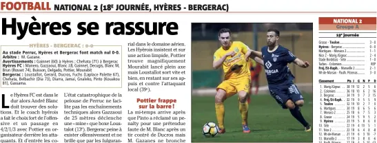  ?? (Photo Laurent Martinat) journée ?? Hier à défaut d’avoir réussi à s’imposer, le Hyères FC a retrouvé sa cohésion.