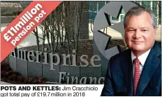  ??  ?? POTS AND KETTLES: Jim Cracchiolo got total pay of £19.7million in 2018