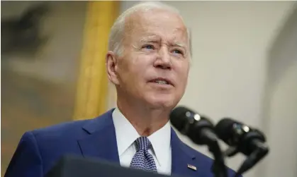  ?? ?? President Joe Biden speaks in the Roosevelt Room of the White House, on Friday. Photograph: Evan Vucci/AP