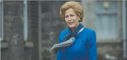  ?? NETFLIX ?? Gillian Anderson delivers a star turn as Margaret Thatcher, Britain's prime minister from 1979 to 1990, in the fourth season of The Crown.