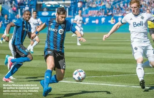  ??  ?? Matteo Mancosu a été forcé de quitter le match de samedi après moins de cinq minutes.