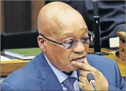  ?? Picture: EPA ?? UNDER PRESSURE: President Jacob Zuma in a pensive mood as he responds during a question and answer session in the National Assembly