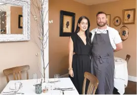  ?? APRIL GAMIZ/THE MORNING CALL ?? Bolete, which has relied on outdoor dining throughout the pandemic, will reopen its dining room to indoor guests on Feb. 17. Owners Erin Shea and Lee Chizmar (pictured) have used the last two years to execute a full refresh of the interior of the restaurant.