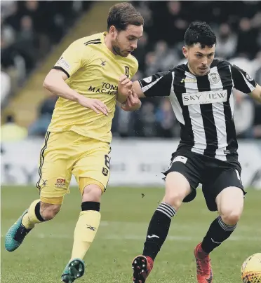  ??  ?? Celtic’s Lewis Morgan (right) starred for St Mirren in their Scottish Championsh­ip title-winning campaign.