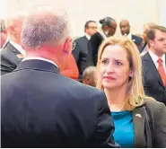  ?? KELLY P. KISSEL/ASSOCIATED PRESS ?? Arkansas Attorney General Leslie Rutledge, right, said in a statement Tuesday: “We are a pro-life state and always will be as long as I am attorney general.”