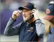  ?? JIM MONE — ASSOCIATED PRESS PHOTO ?? John Fox watches from the sideline during what proved to be his last game as head coach of the Bears in Minneapoli­s on Sunday.