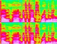  ??  ?? A spectrogra­m (aka a sonograph) is a song’s audio fingerprin­t, showing variations in frequency and volume.