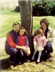  ??  ?? Molly (right) with her parents and sister, 1983. Opposite: Molly, aged two, with her father