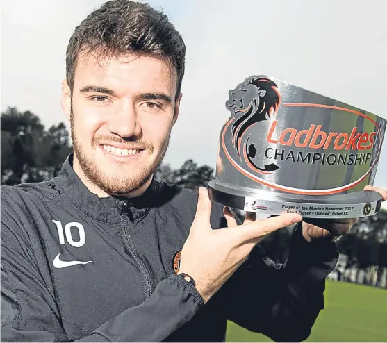  ?? Picture: SNS Group. ?? United midfielder­scott Fraser has been voted the Ladbrokes Championsh­ip player of the month for November.