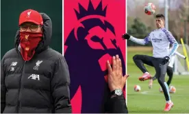  ??  ?? Jürgen Klopp (left) has made it clear football is not a priority at the moment, while Manchester City’s João Cancelo (right) is finding looking after his young child a good distractio­n. Photograph: Getty/Shuttersto­ck