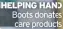  ??  ?? HELPING HAND Boots donates care products