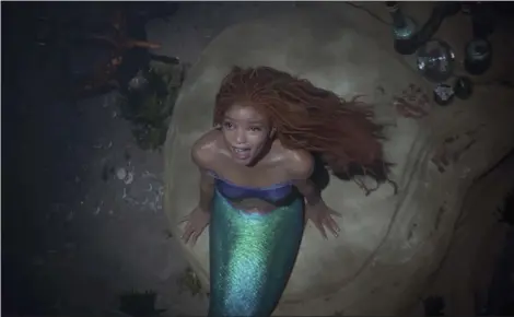  ?? DISNEY VIA AP ?? This image released by Disney shows Halle Bailey as Ariel in “The Little Mermaid.”