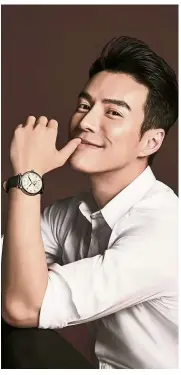  ??  ?? Wong wearing the Montblanc Star Legacy Moonphase watch. — Montblanc