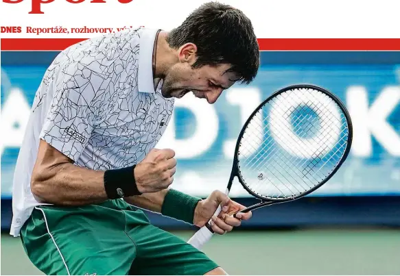  ?? Foto: ČTK ?? Triumf v Cincinnati Novak Djokovič vyhrál sedmdesátý turnaj v kariéře. Na US Open zaútočí na čtrnáctý grandslam.