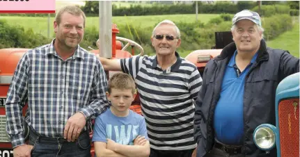  ??  ?? Anthony Walsh with his son Ben, Peter Kinsella and Pat Breslin at last year’s Askamore Vintage Run.