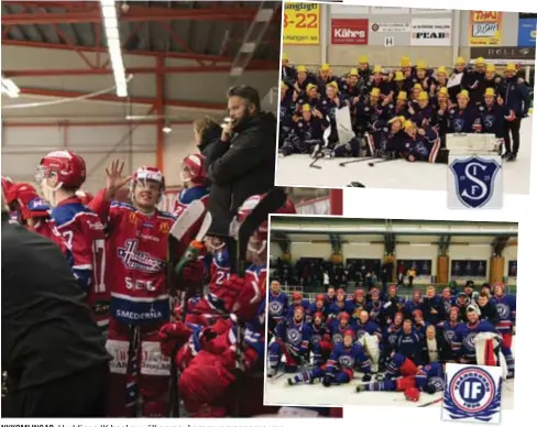  ?? FOTO: SARA RINGSTRÖM/TRÅNGSUNDS IF/SEGELTORPS IF ?? NYKOMLINGA­R. Huddinge IK hockey välkomnar kommungran­narna upp i Hockeyetta­n.