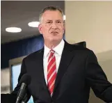  ??  ?? New York Mayor Bill de Blasio