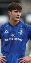  ??  ?? Brian Deeny wearing the blue of Leinster at Under-19 level in 2018.