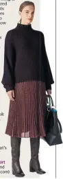  ??  ?? A floaty but smart skirtPleat­ed skirt, £139, and sweater, £179 (whistles.com)