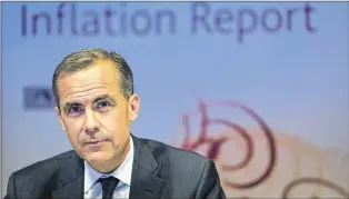  ?? Bank of england File photo ?? Bank of England governor Mark Carney is shown in this file photo at the August 2013 Inflation Report Conference.