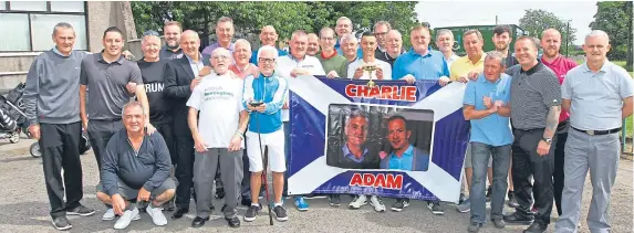  ??  ?? The annual Charlie Adam Golf Day went ahead in glorious sunshine at Caird Park Golf Club at the weekend. Patrons of the Powrie Bar and Stobswell Bar squared up with the latter taking the honours. The event is held in memory of former Dundee United...