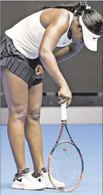  ?? AP ?? American Sloane Stephens suffers through opening-round loss to Zhang Shuai today at Australian Open.