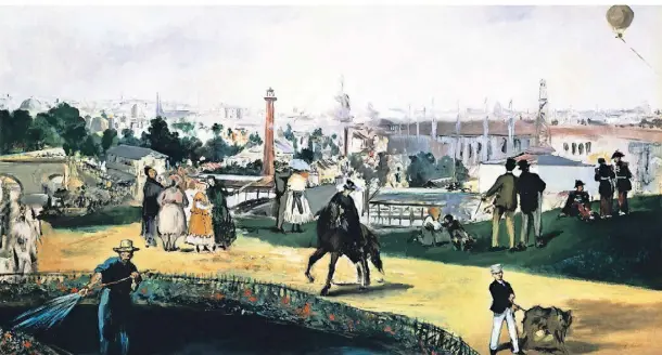  ?? FOTO: BPK/DEAGOSTINI/NEW PICTURE LIBRARY ?? Edouard Manet (1832–1883): „Blick auf die Weltausste­llung in Paris“, 1867.